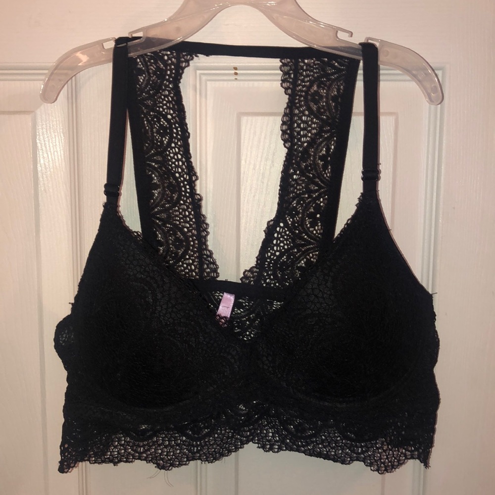 Lacey Padded Black Bralette!